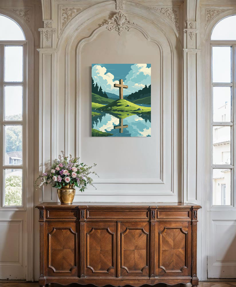 Set Pictură pe numere – Cruce Pe Vârful Dealului 6344