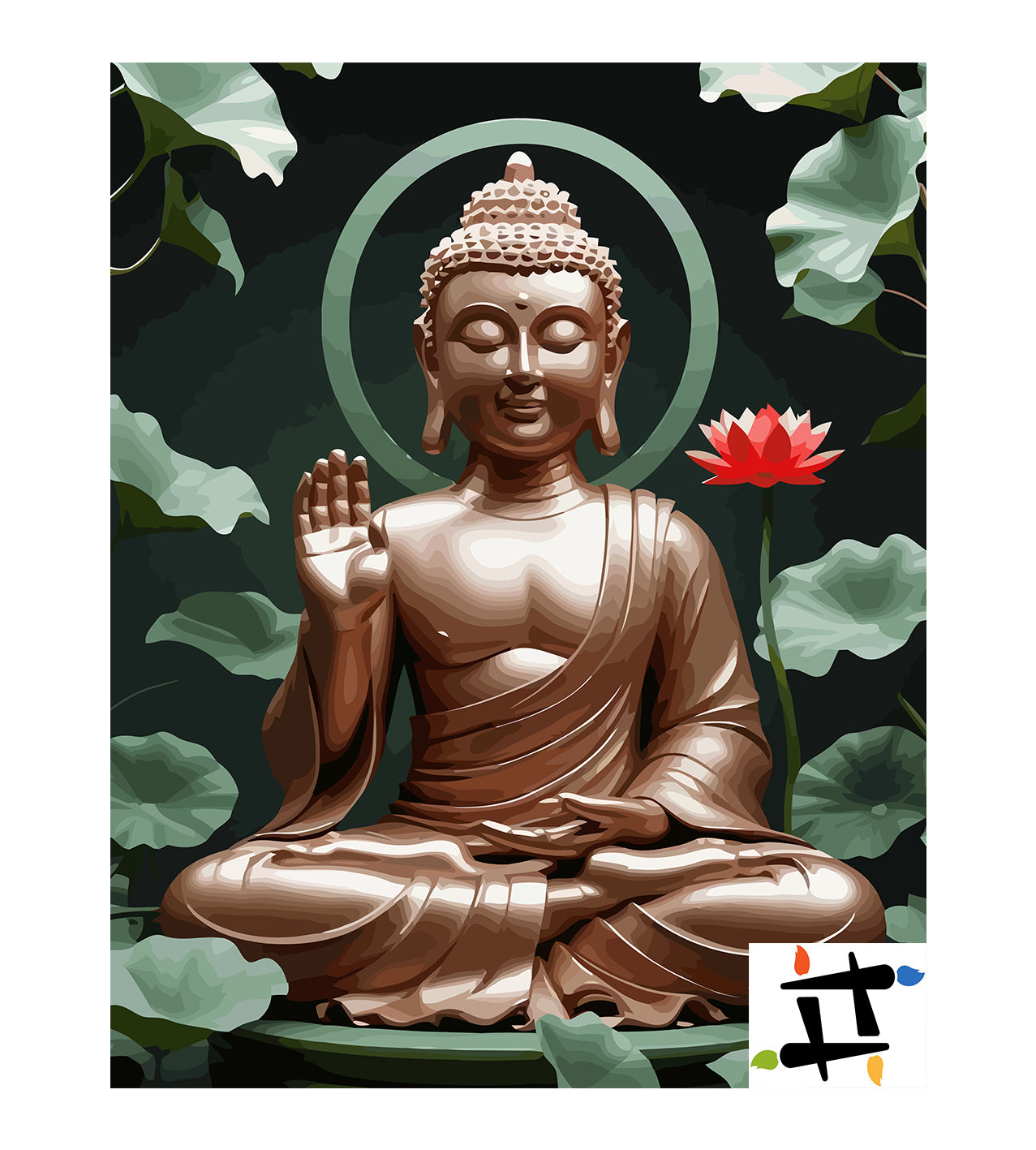 Set Pictură pe numere – Buddha În Poziția Lotus 6356