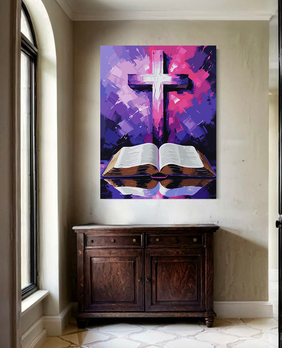 Set Pictură pe numere – Lumina Crucii Și Cuvântul Vieții 6378