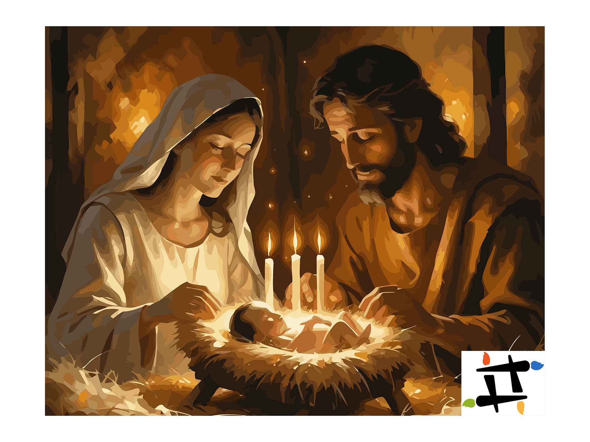 Set Pictură pe numere – Nașterea Domnului 6407