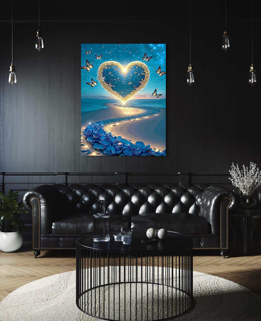 Set Pictură pe numere – Inimă Și Fluturi 6420