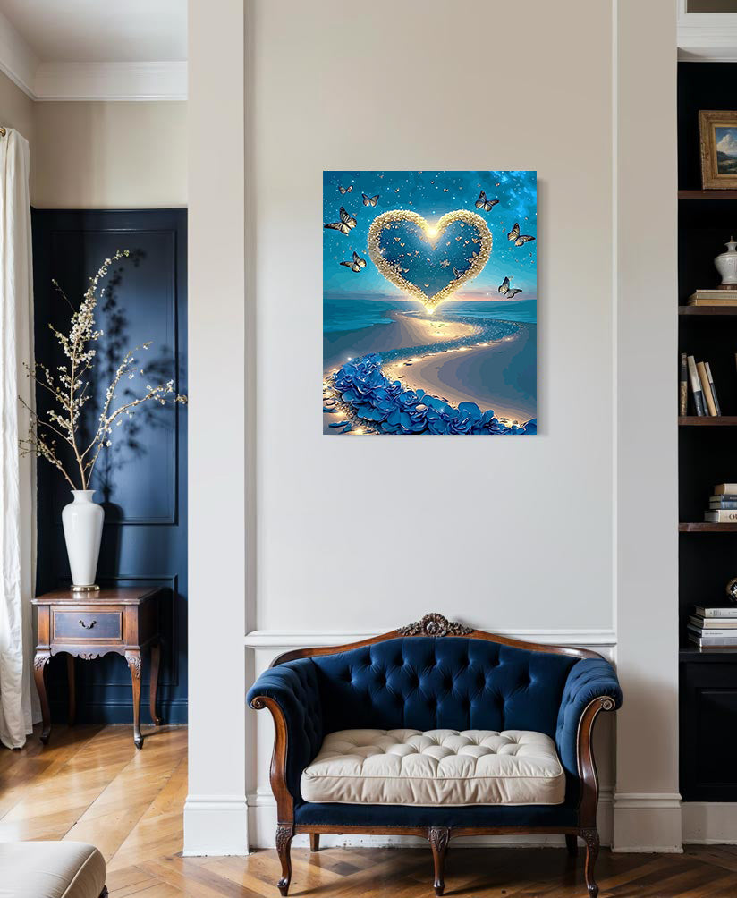 Set Pictură pe numere – Inimă Și Fluturi 6420