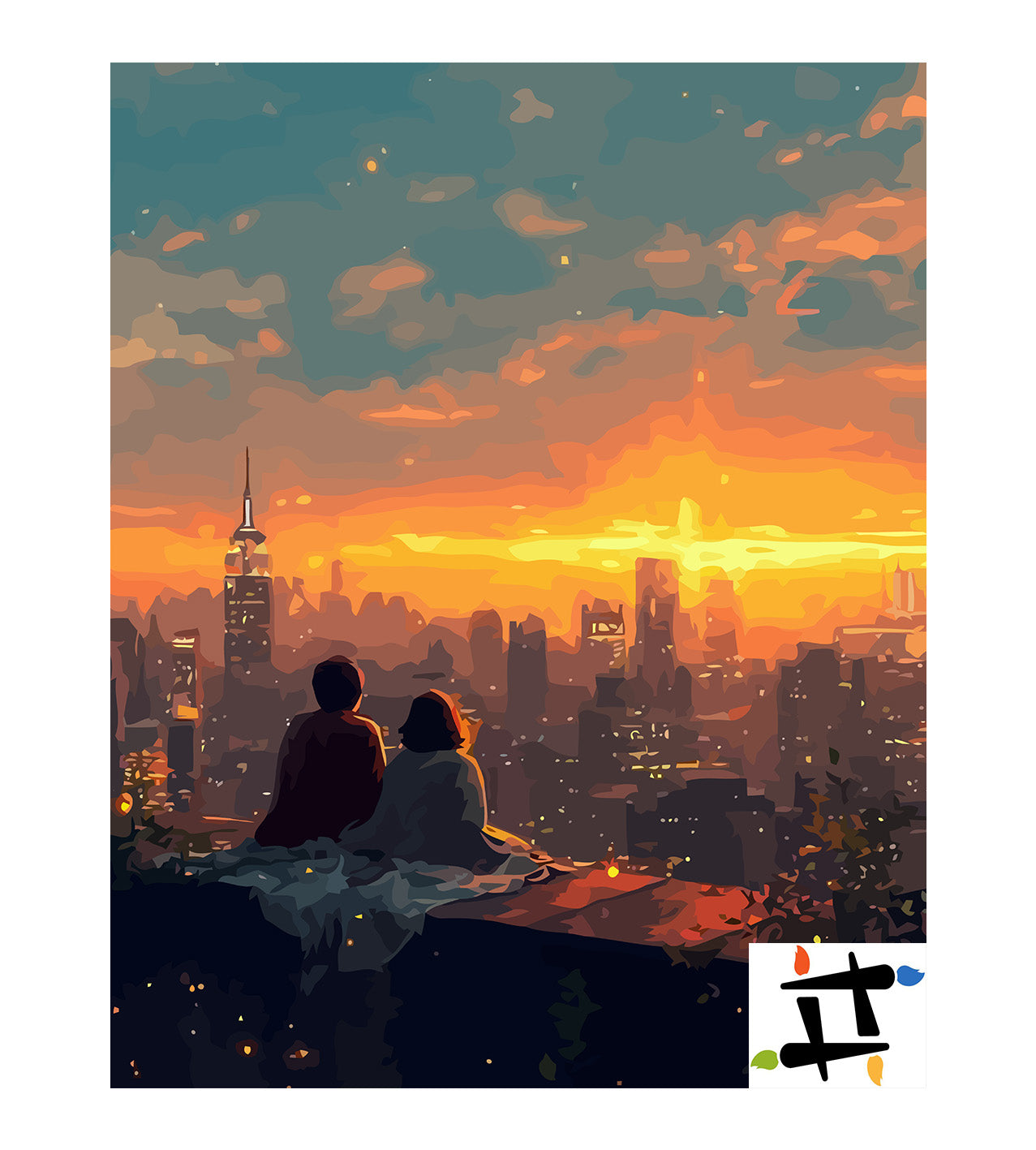 Set Pictură pe numere – Îndrăgostiți La Apus 6423