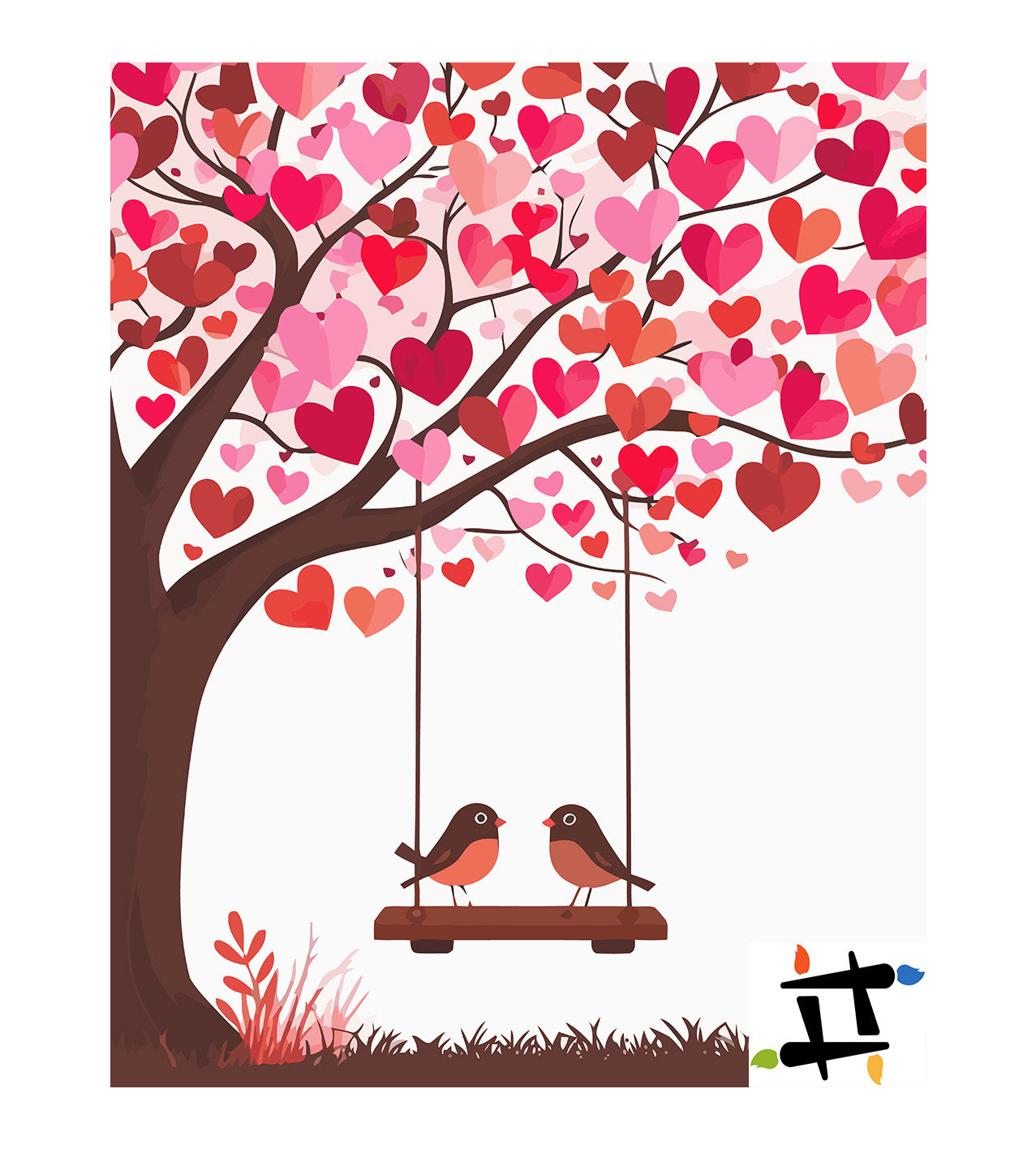 Set Pictură pe numere – Păsărele Îndrăgostite 6464