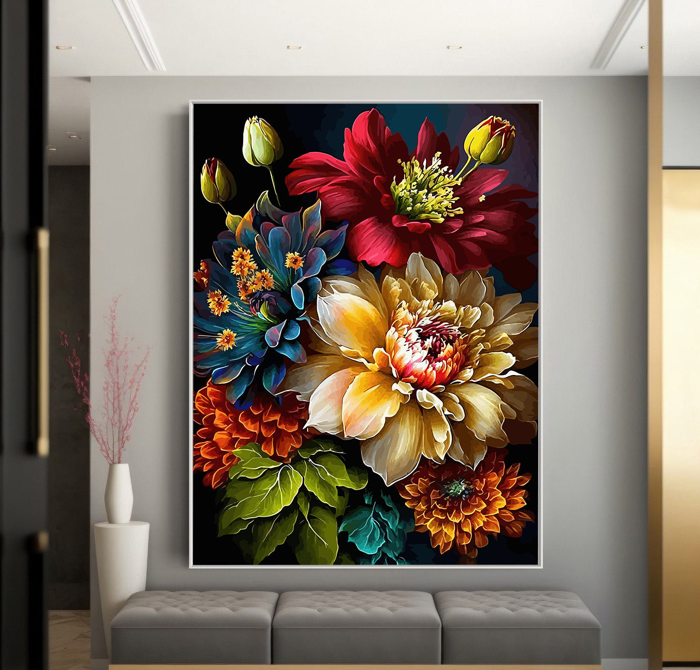 Pictura pe Numere Floricele Multicolore 6478