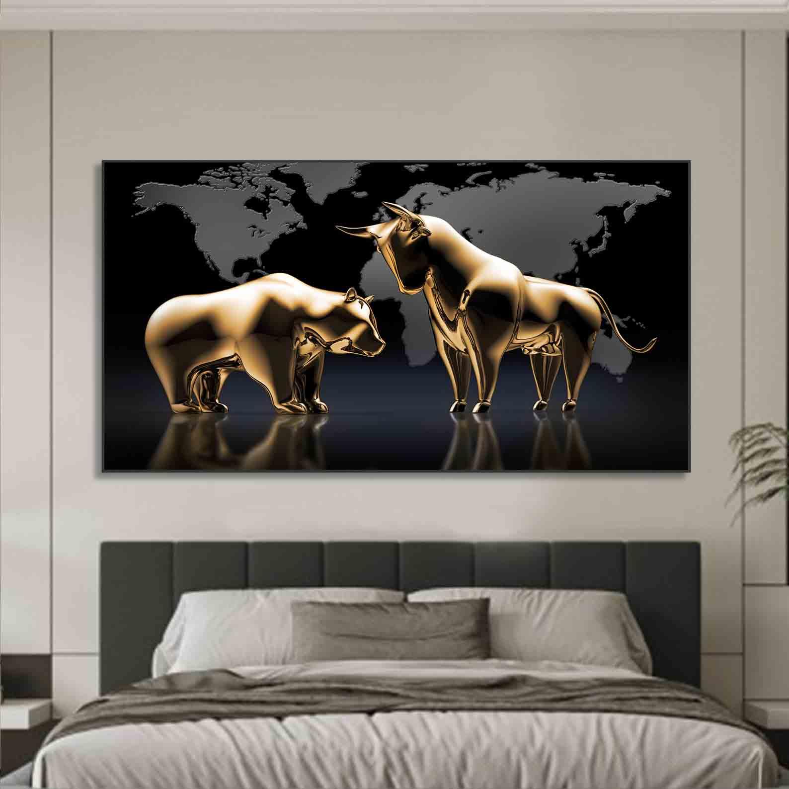 Peinture sur toile - Animaux dorés