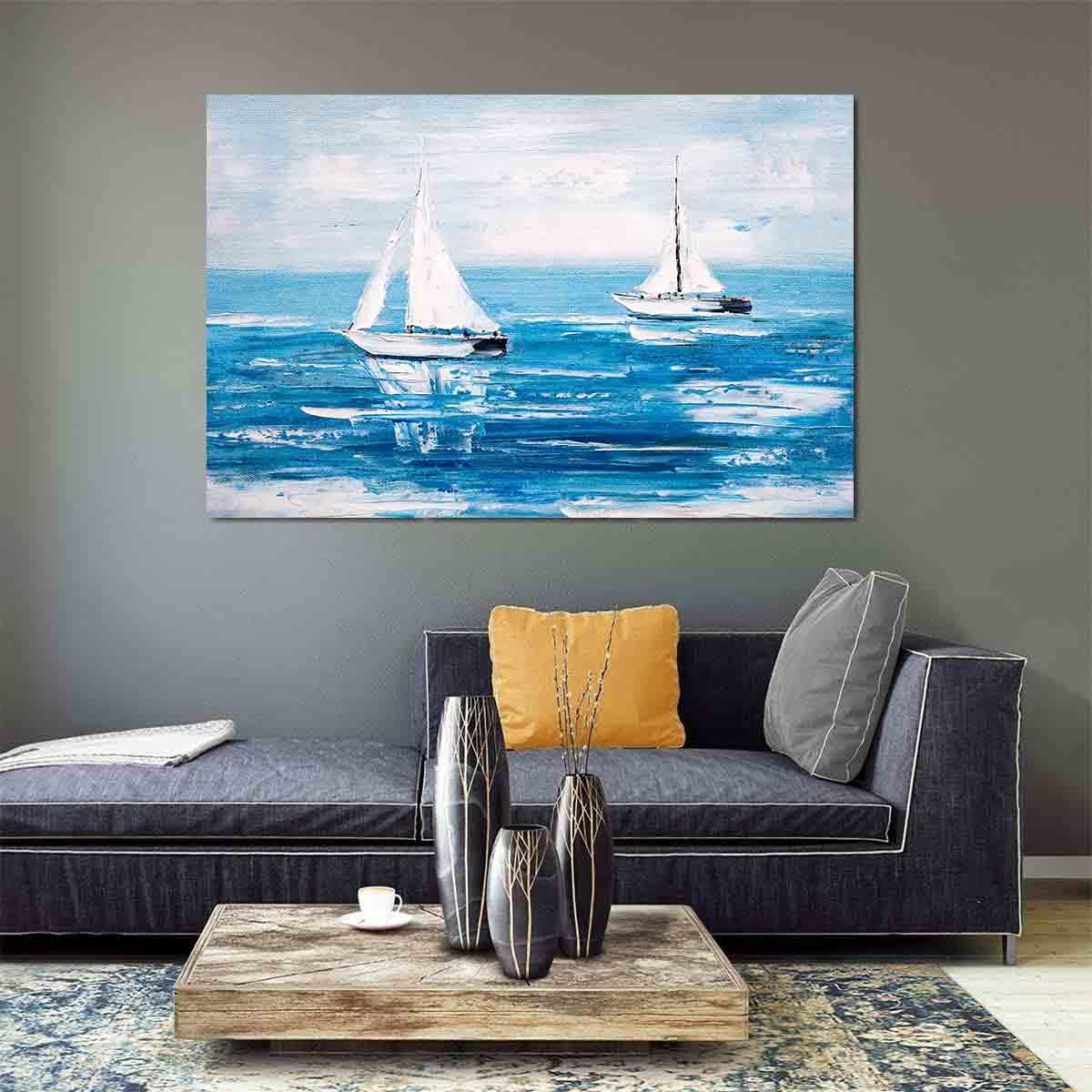 Peinture sur toile - Bateau à voile