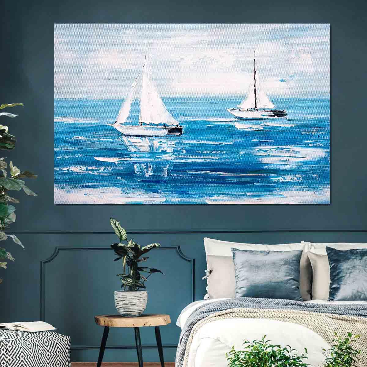 Peinture sur toile - Bateau à voile