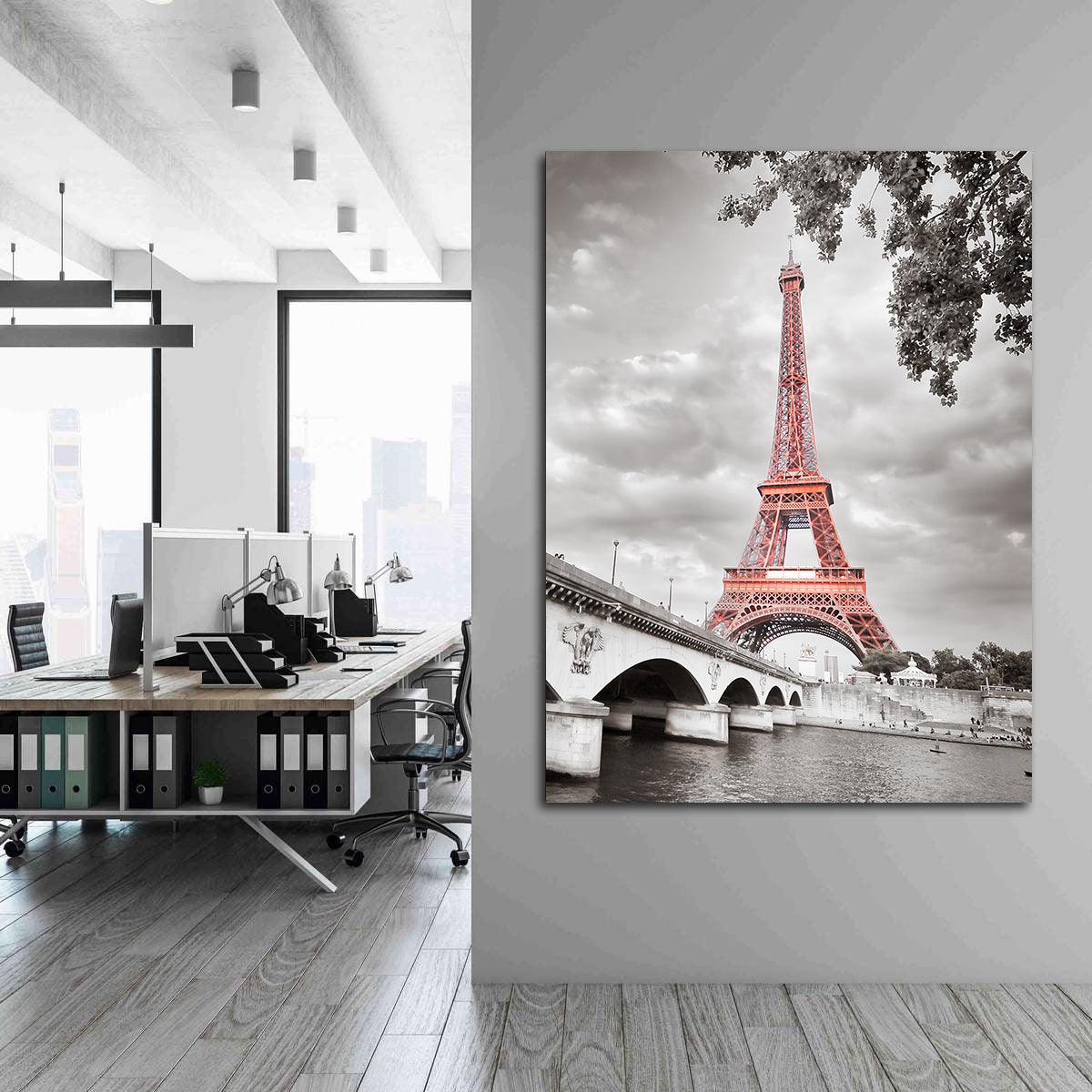 Tablou Canvas - Turnul Eiffel alb-negru