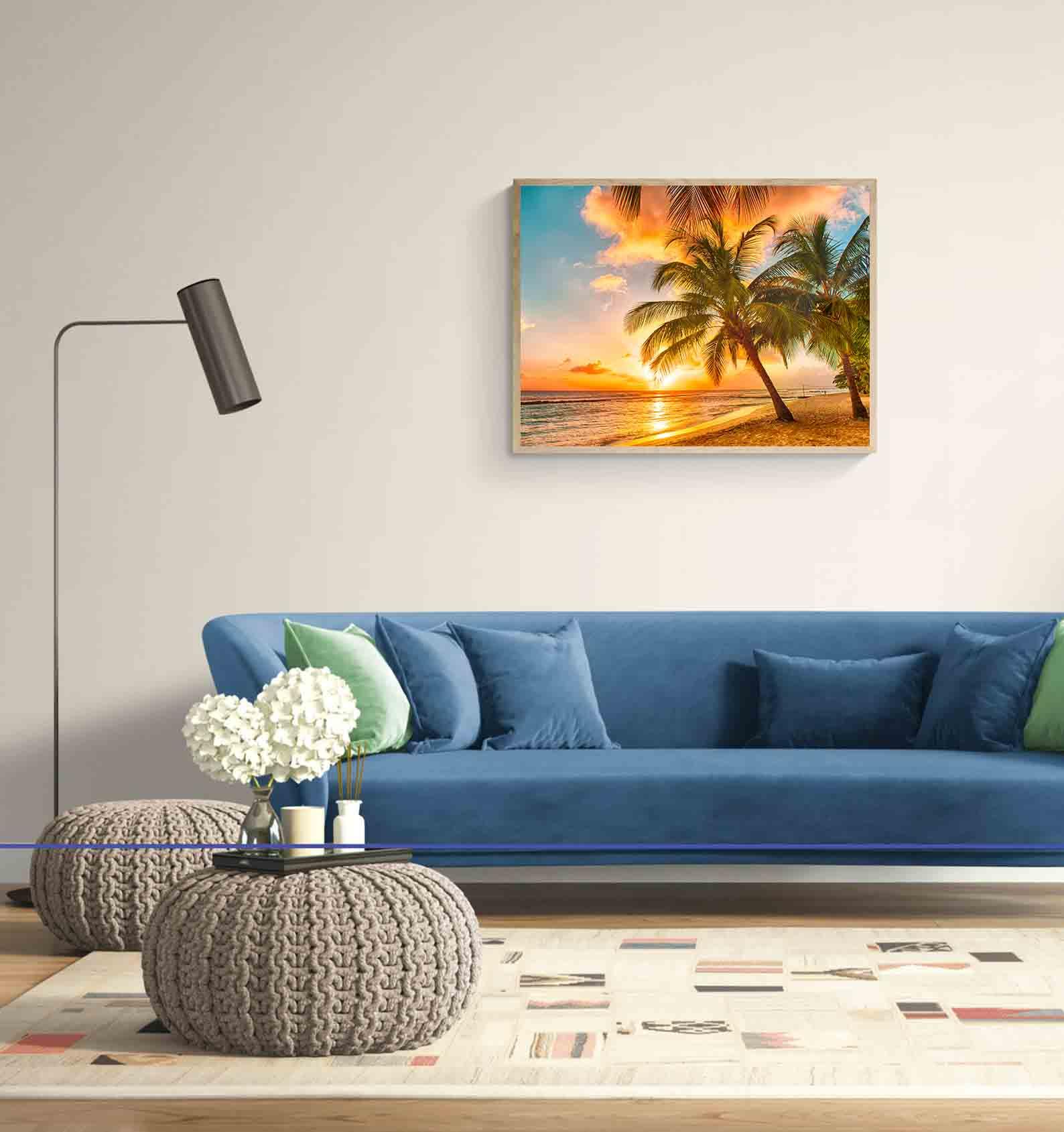 Impression sur toile - Palmiers tropicaux sur la plage