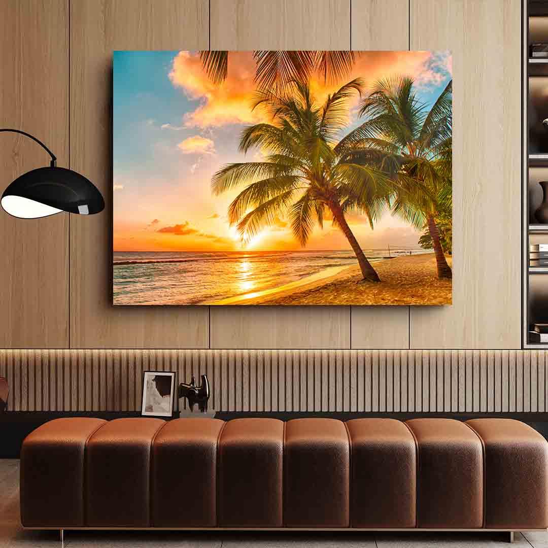 Impression sur toile - Palmiers tropicaux sur la plage