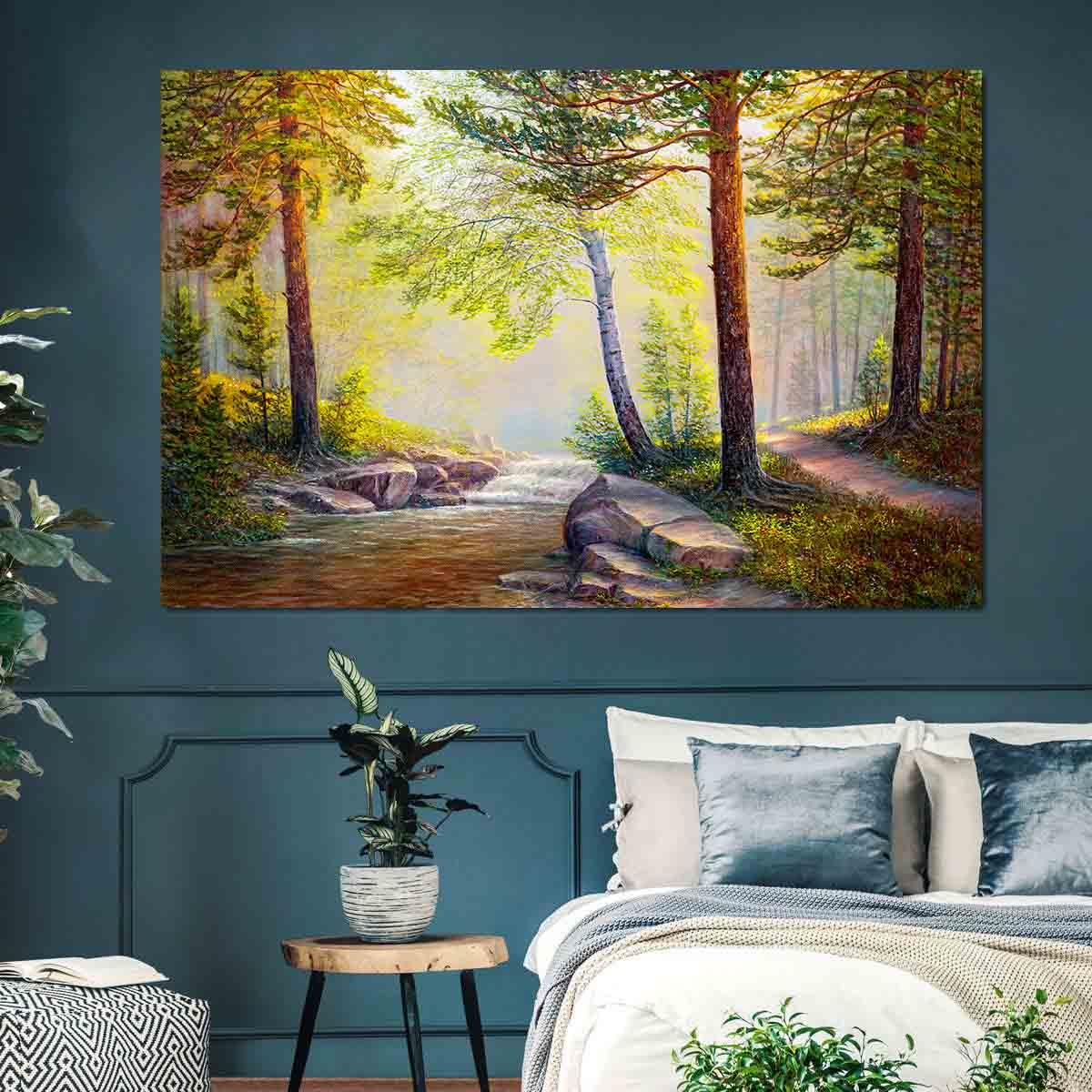 Peinture sur toile - Forêt d'été