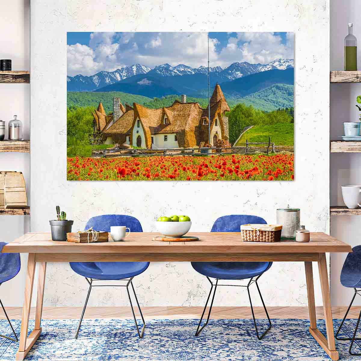 Peinture sur toile - Le château d'argile dans la vallée des fées