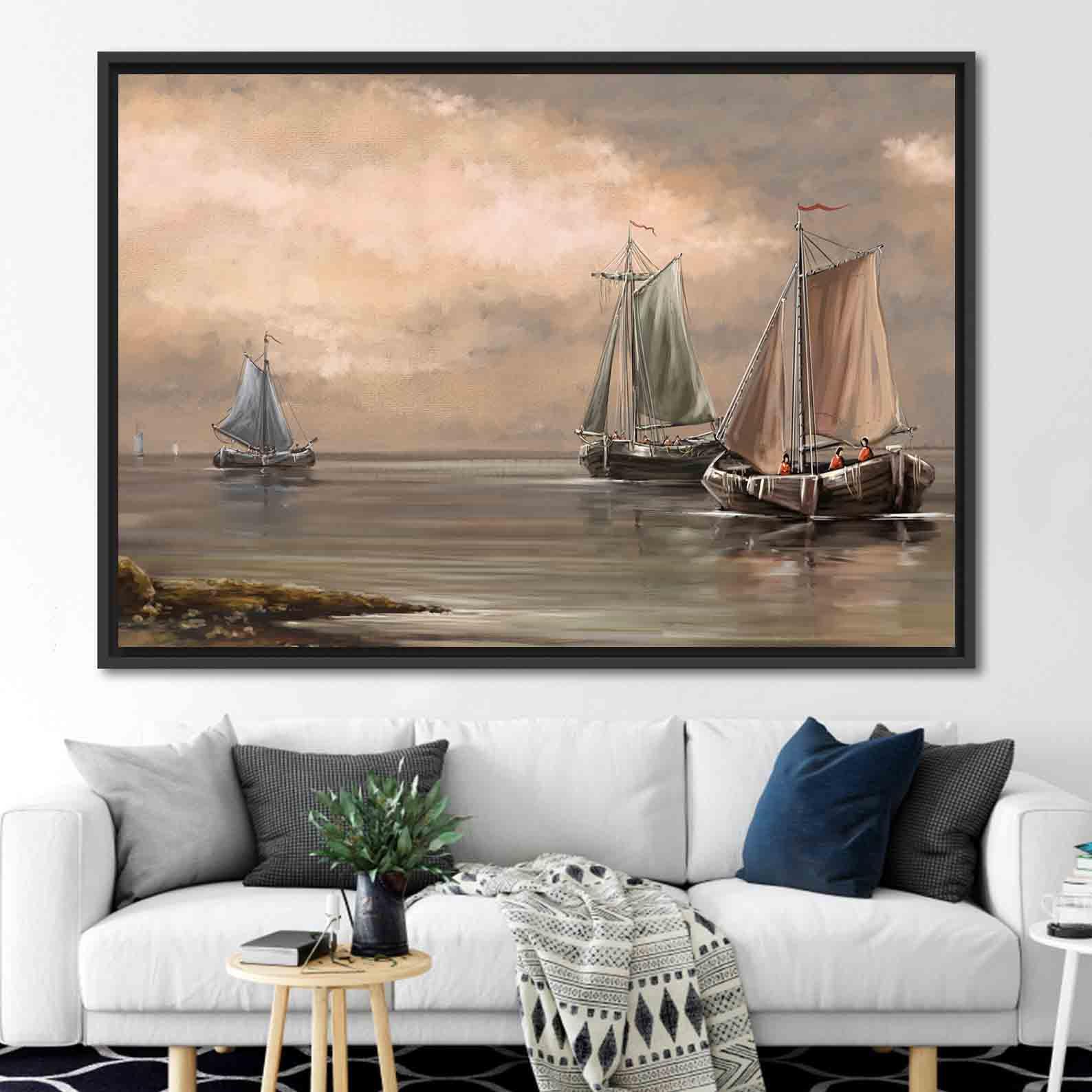 Tableau sur toile - Voiliers en mer