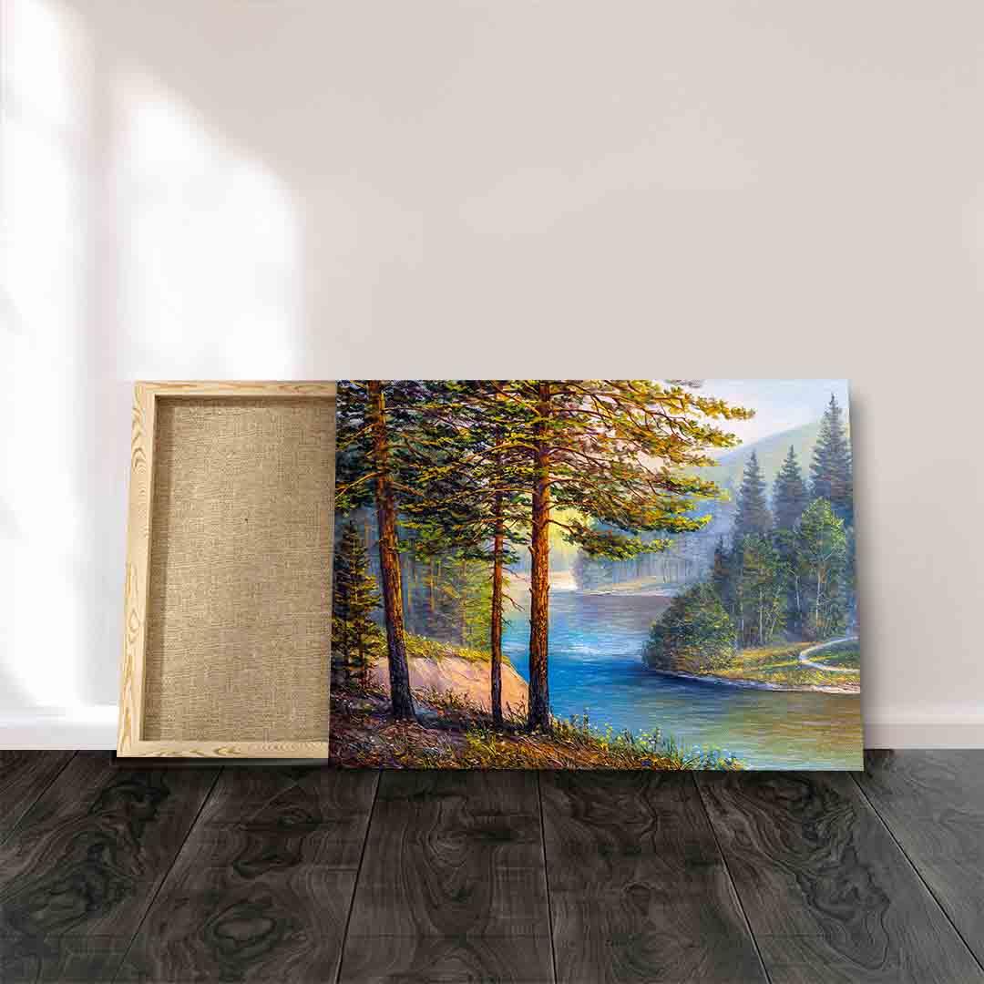 Peinture sur toile - Paysage naturel d'été