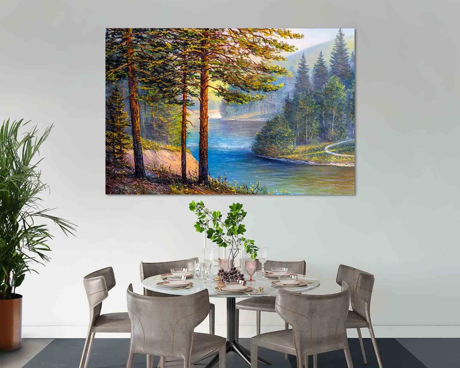 Peinture sur toile - Paysage naturel d'été