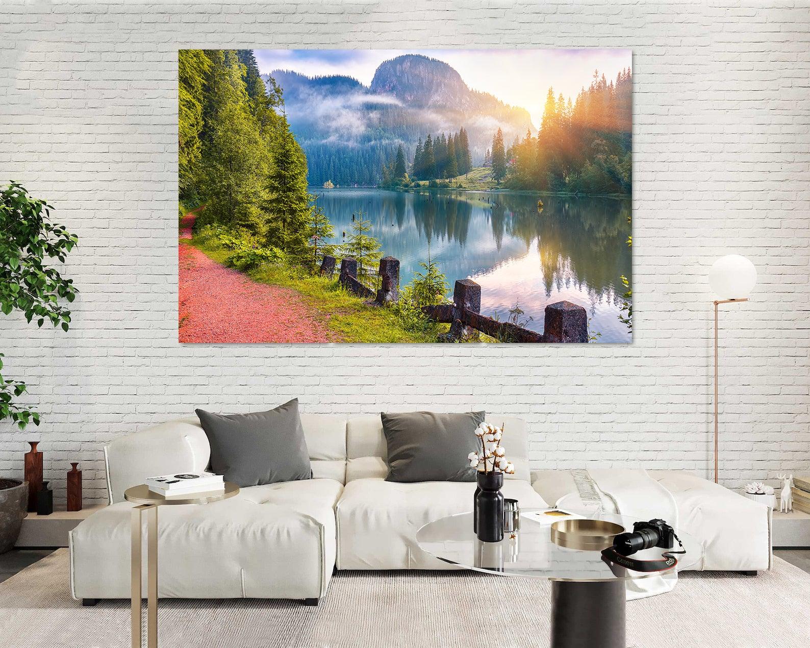 Peinture sur toile - Paysage du lac Rouge