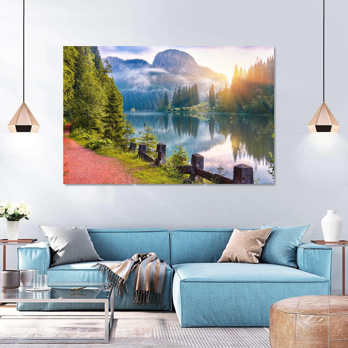 Peinture sur toile - Paysage du lac Rouge