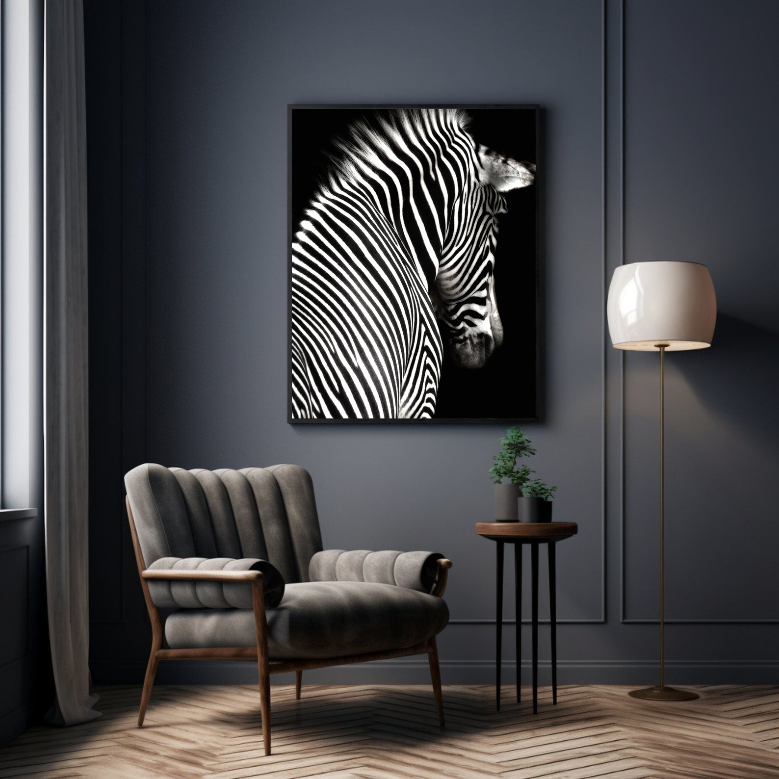 Tablou Canvas - Zebră Alb Negru