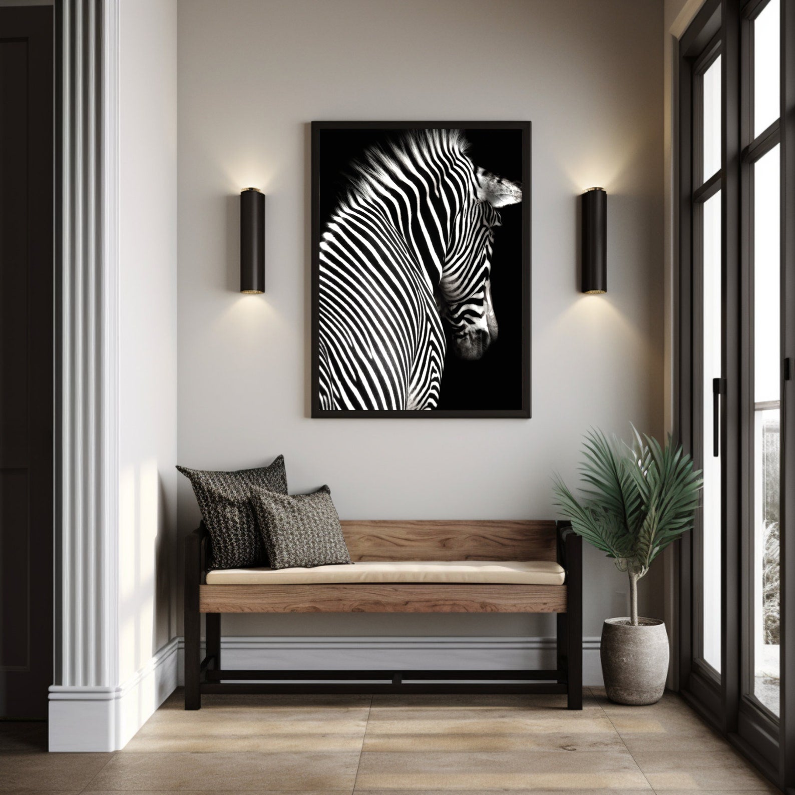 Tablou Canvas - Zebră Alb Negru
