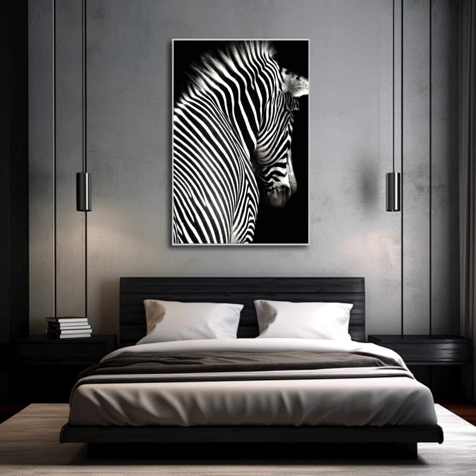 Tablou Canvas - Zebră Alb Negru