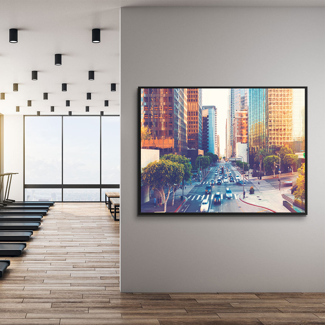 Peinture sur toile - Ville animée