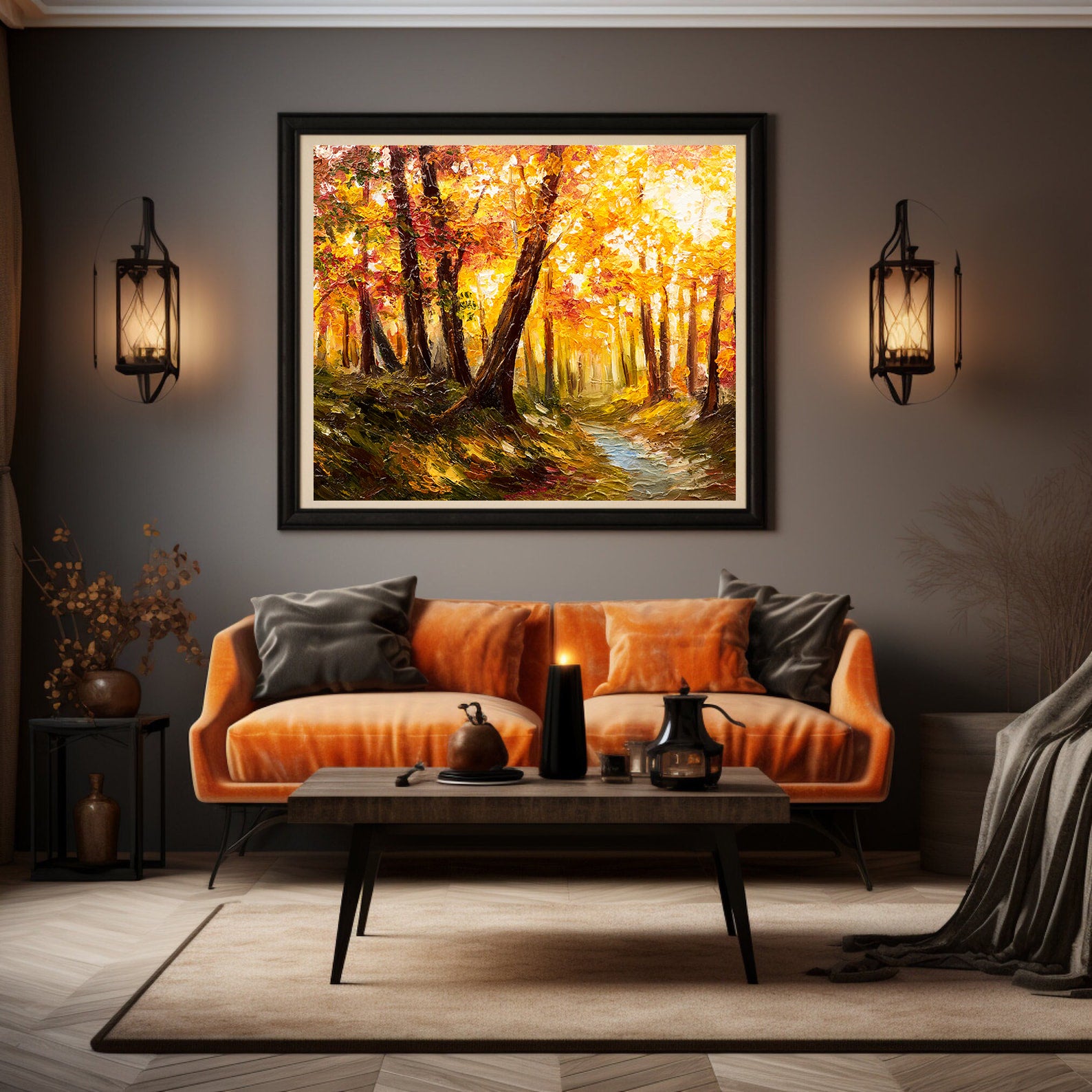 Peinture sur toile - Paysage d'automne