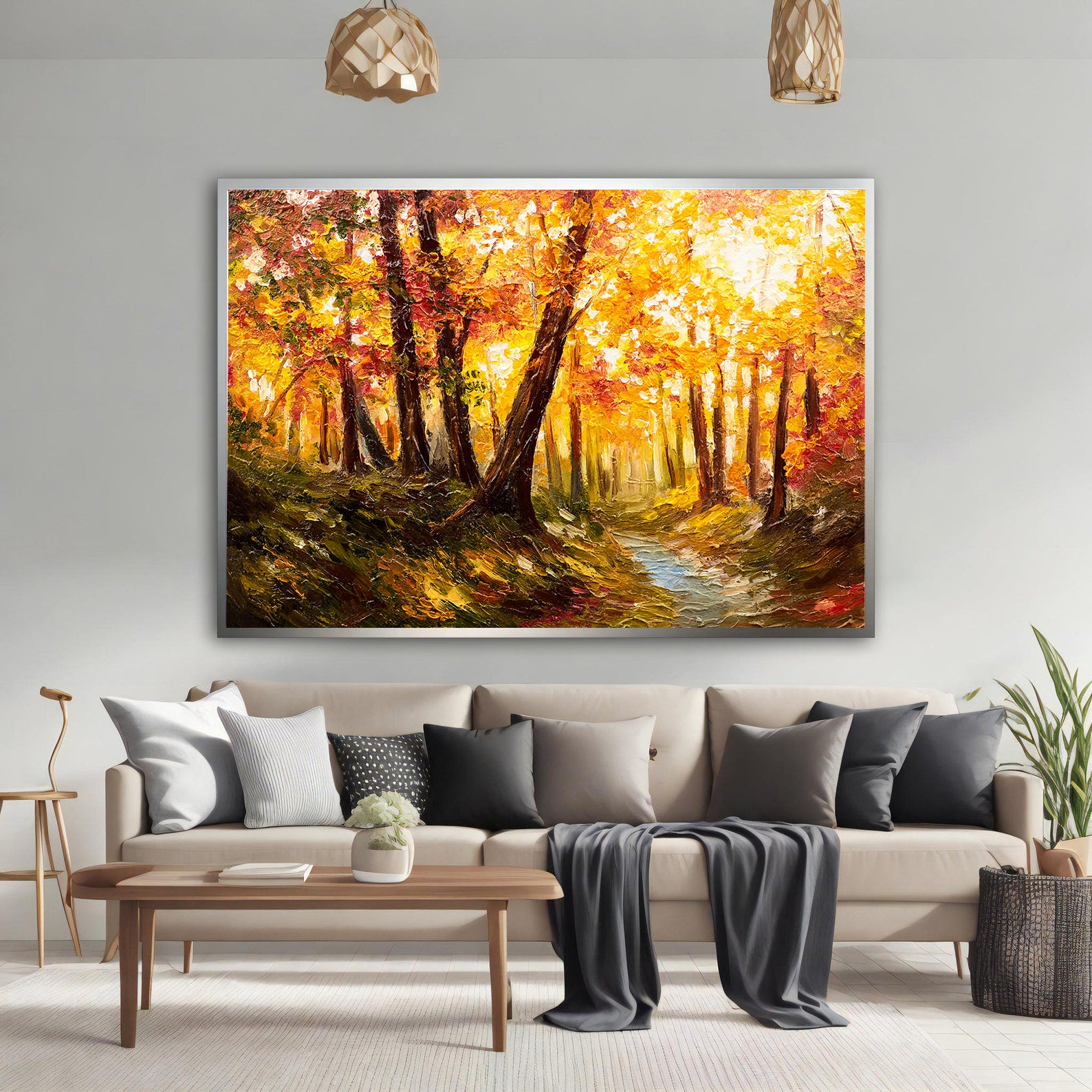 Peinture sur toile - Paysage d'automne