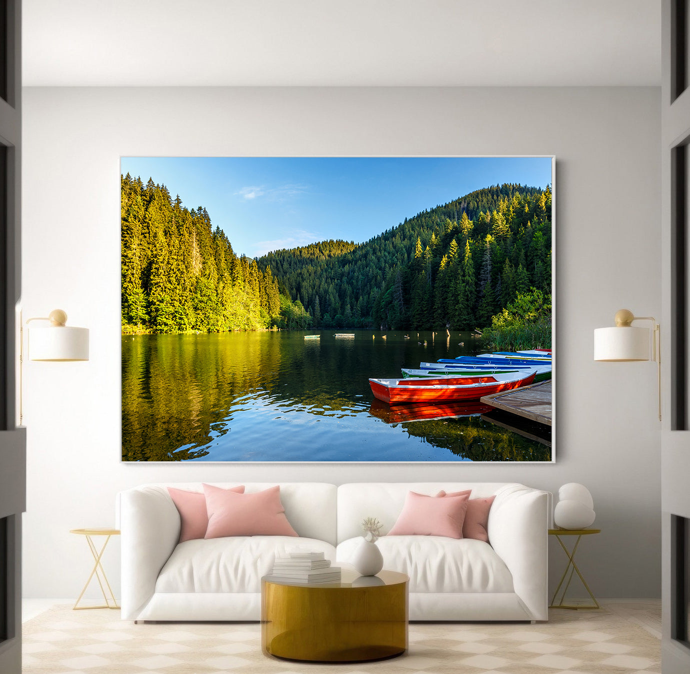 Leinwandbild - Boote auf dem See