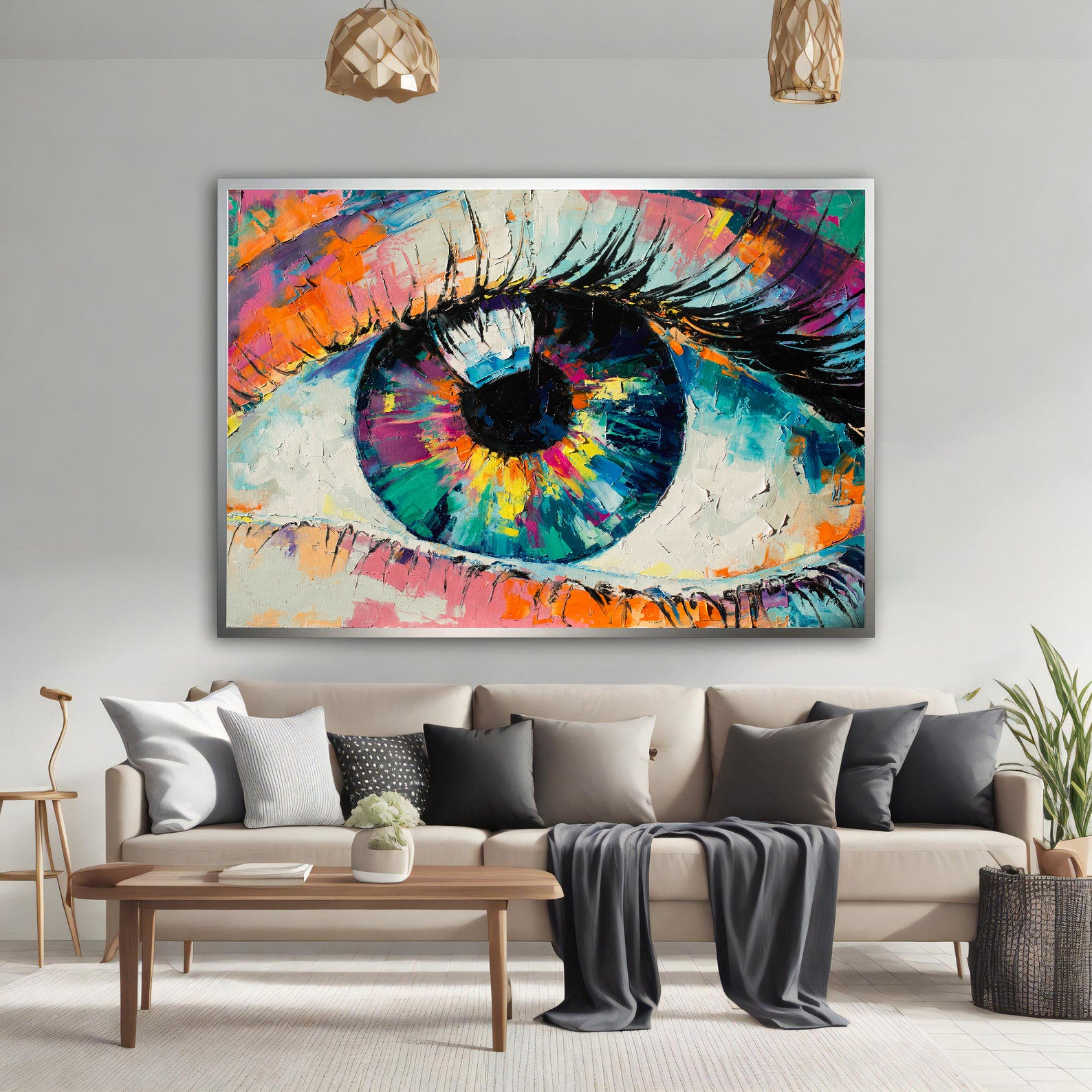 Tableau sur toile - Yeux multicolores
