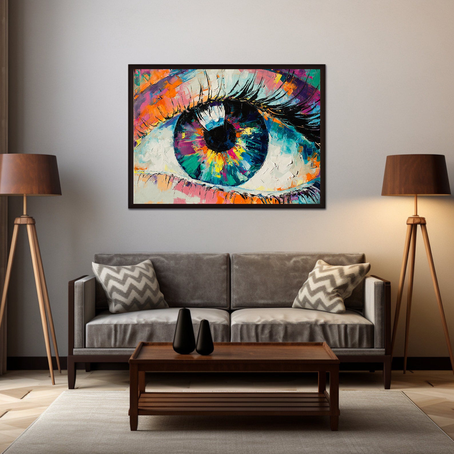 Tableau sur toile - Yeux multicolores