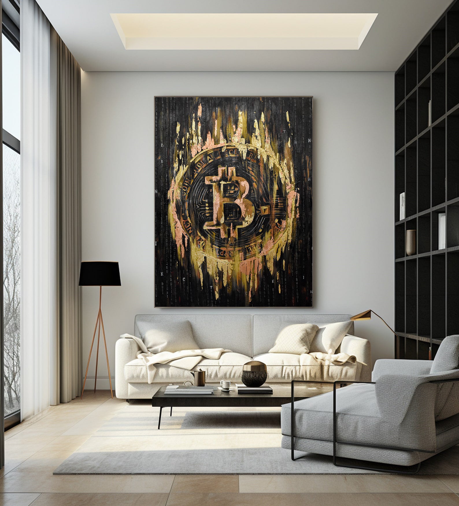 Tablou Canvas - Bitcoin Auriu