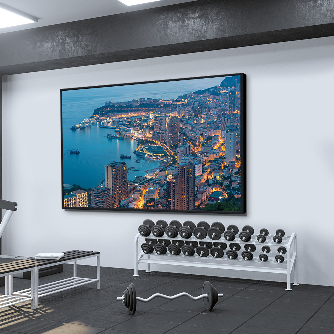 Leinwandbild - Stadt am Meer