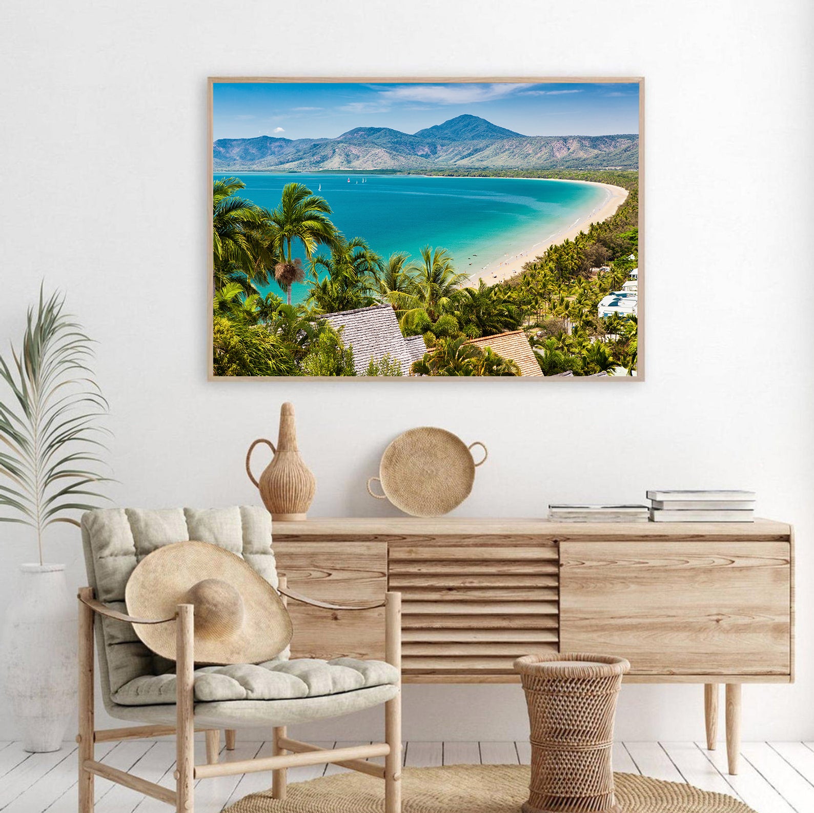 Peinture sur toile - Plage de sable blanc