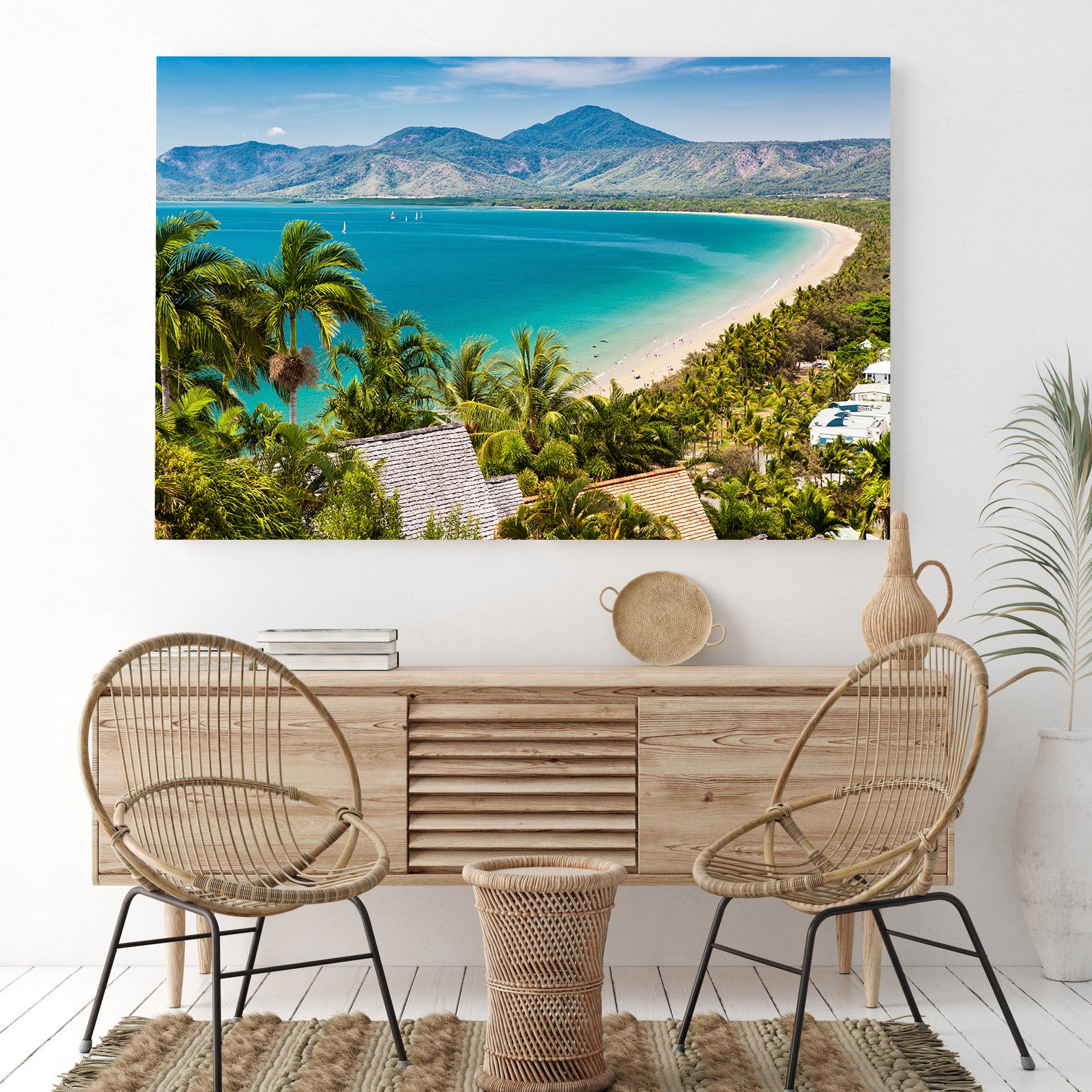 Peinture sur toile - Plage de sable blanc
