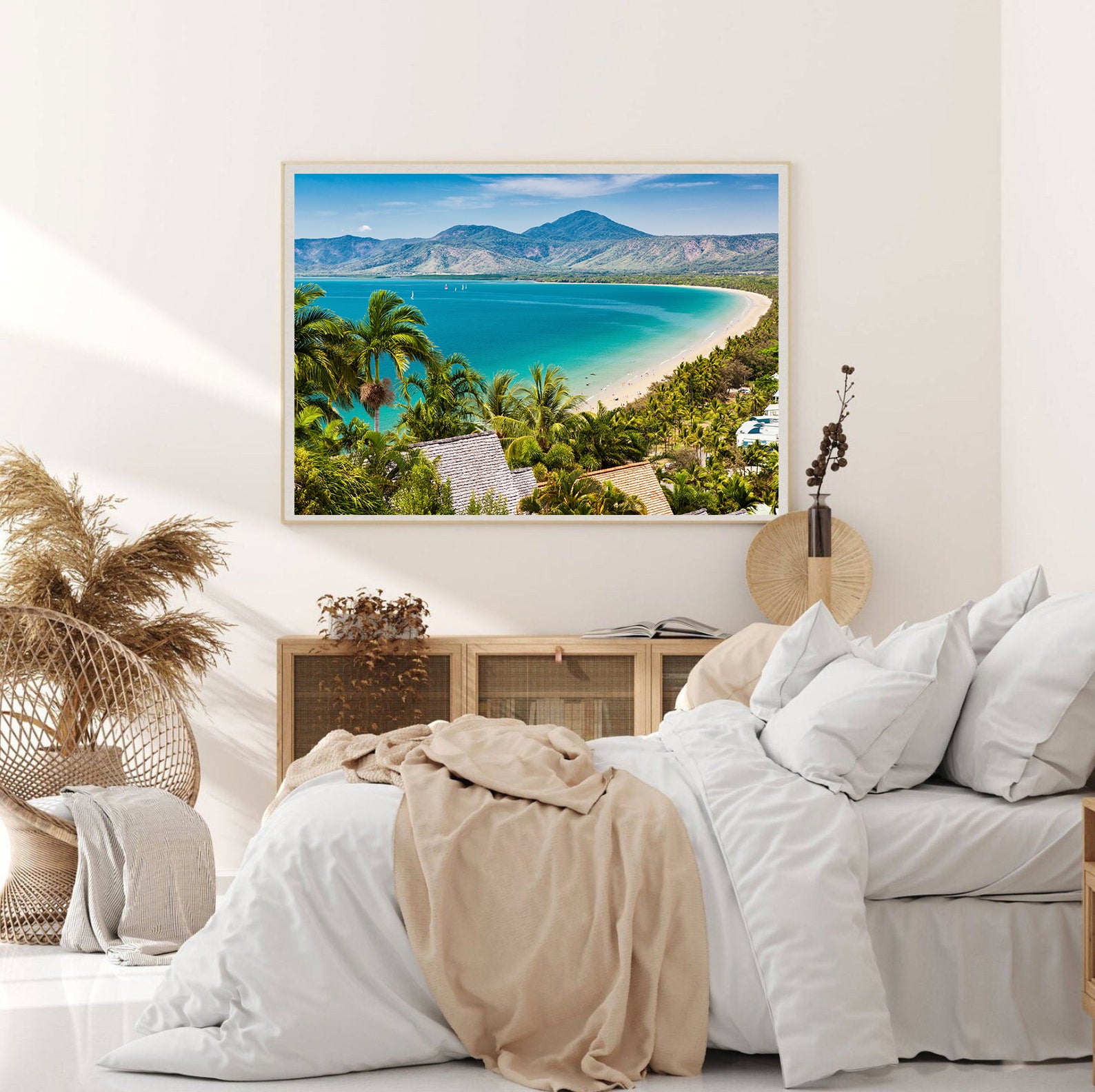 Peinture sur toile - Plage de sable blanc