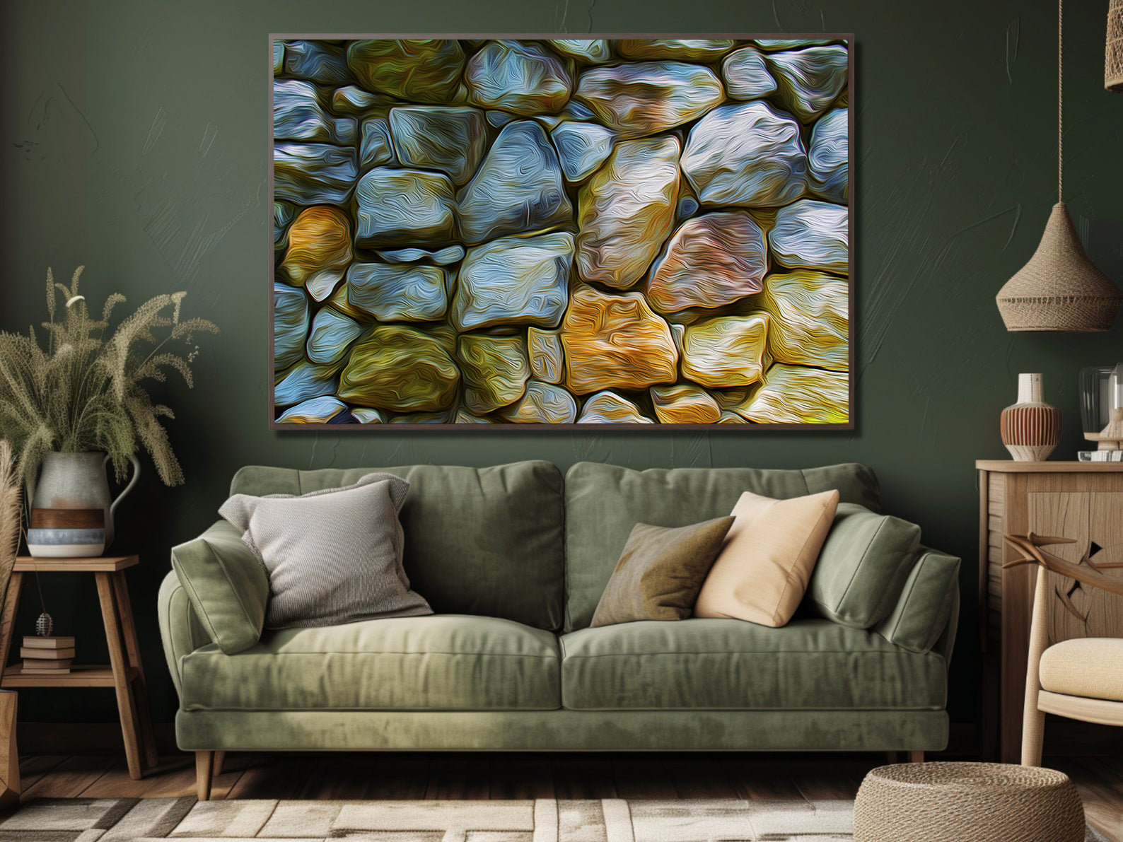 Peinture sur toile - Pierres abstraites