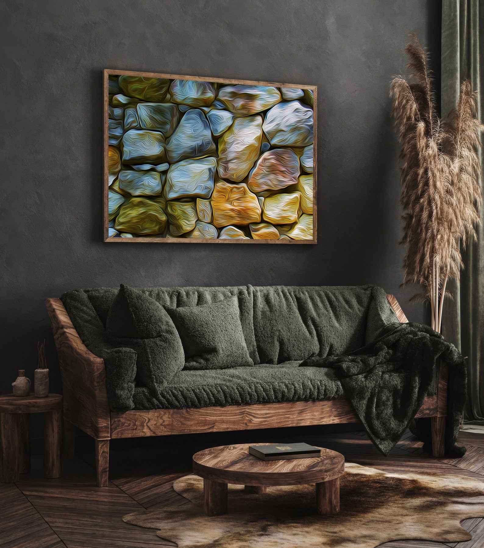 Peinture sur toile - Pierres abstraites
