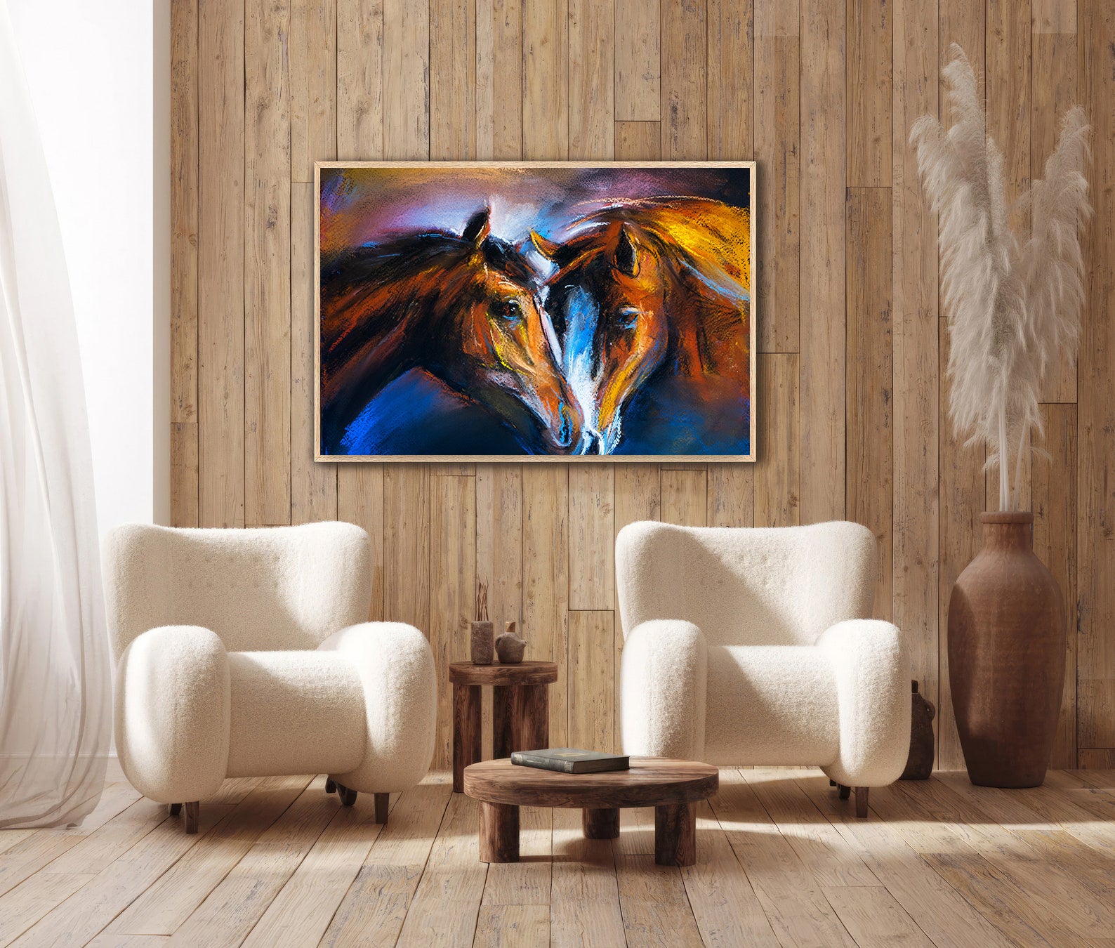 Leinwandgemälde - Verliebte Pferde