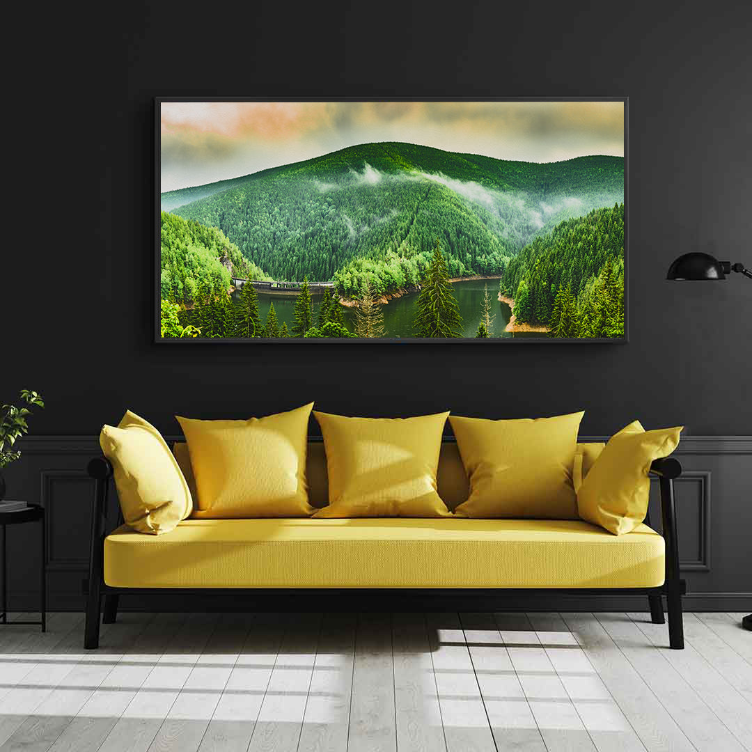 Peinture sur toile - Paysage de forêt verte