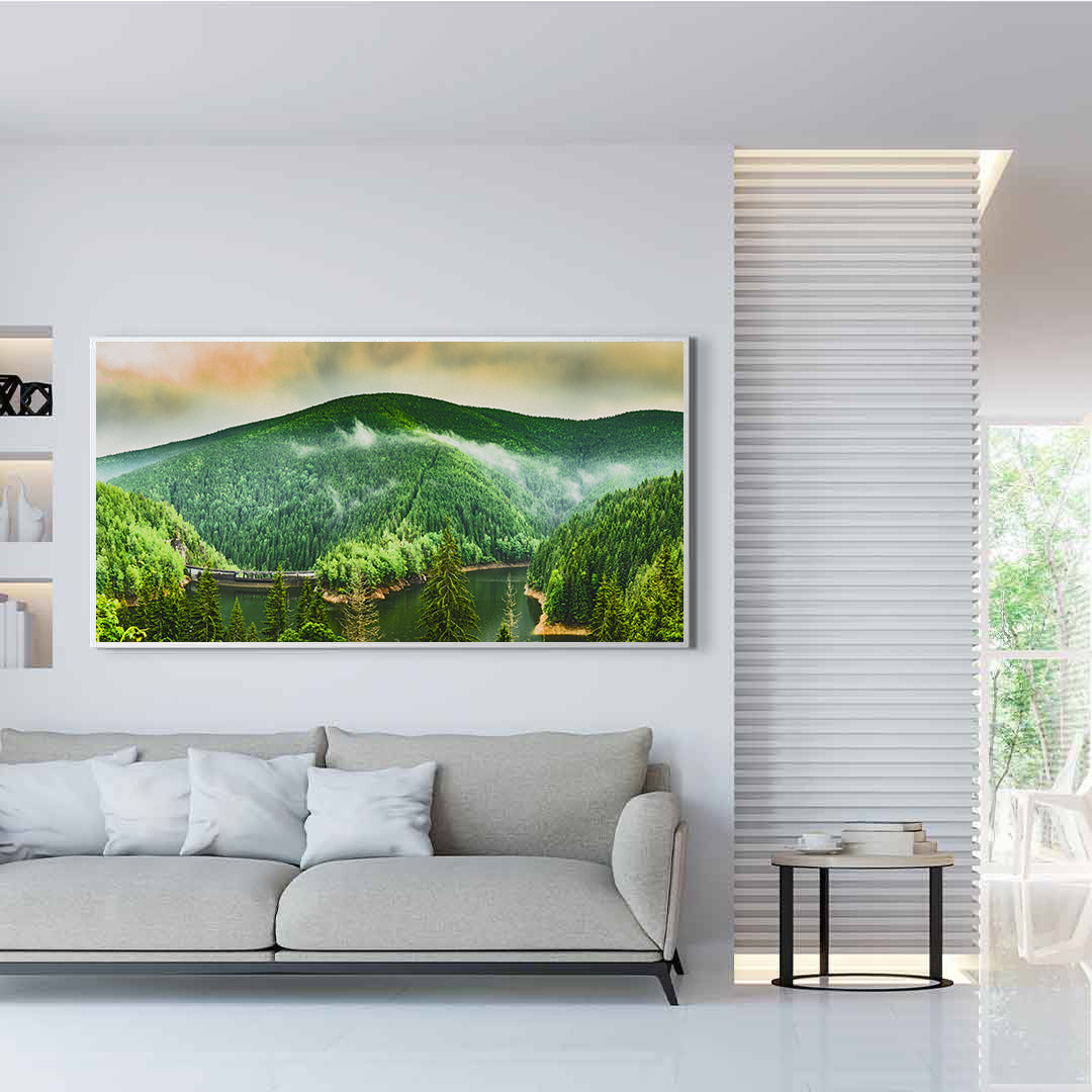 Peinture sur toile - Paysage de forêt verte
