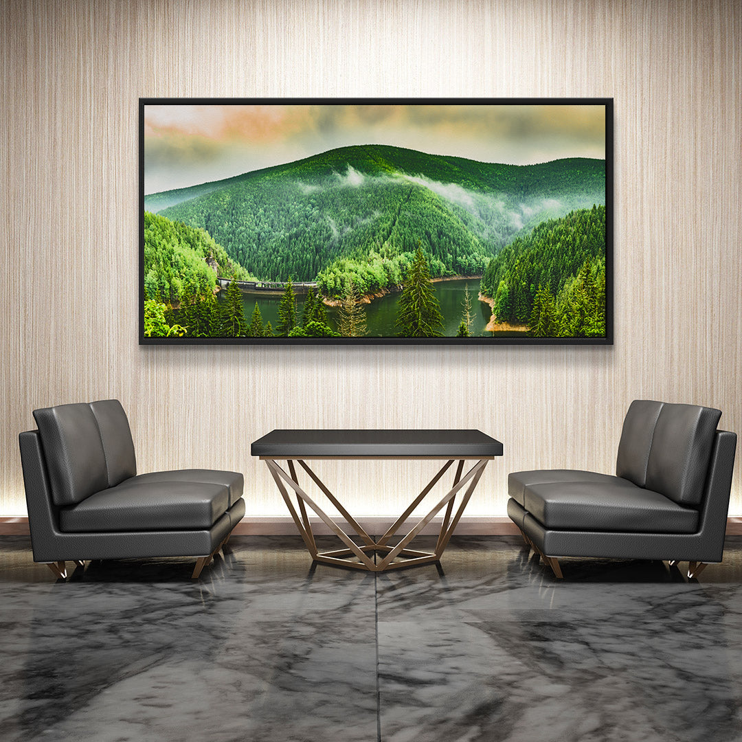 Peinture sur toile - Paysage de forêt verte