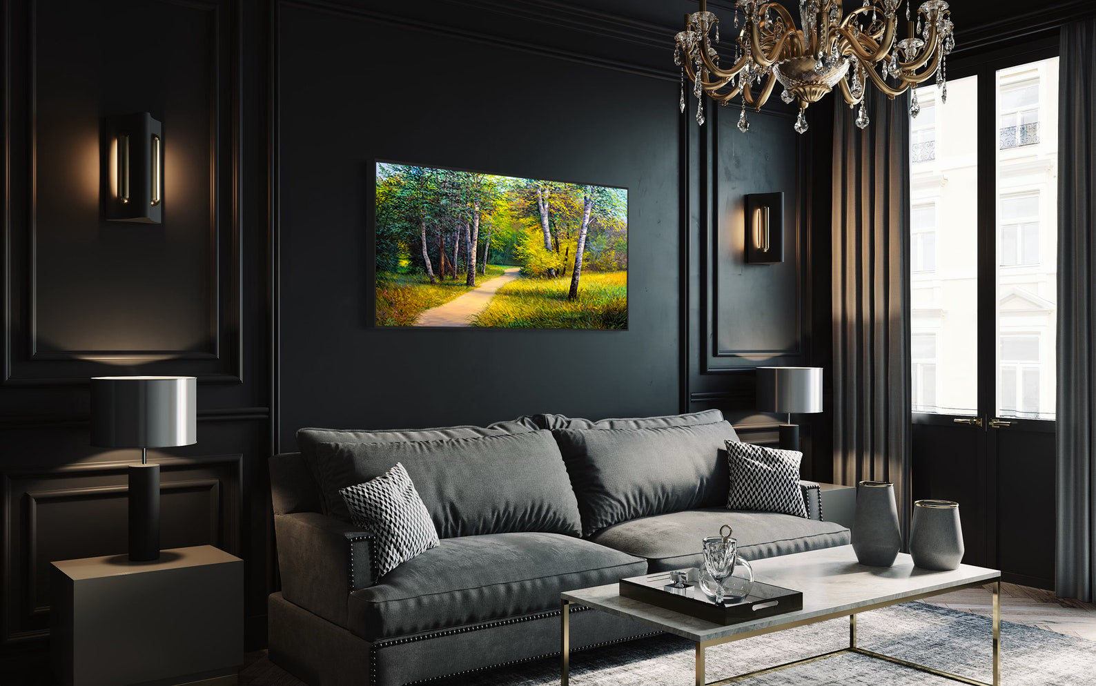 Peinture sur toile - L'été dans la forêt