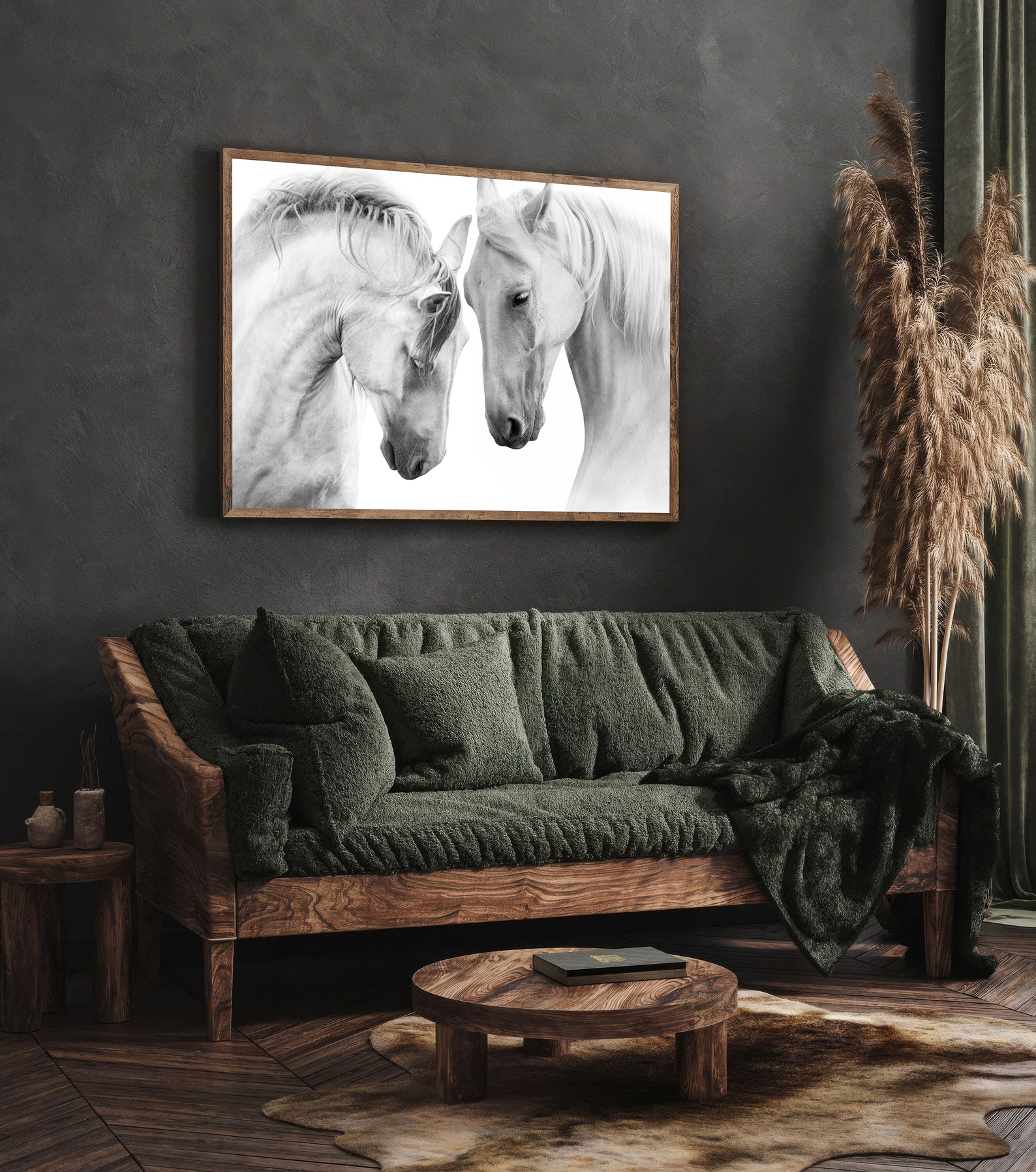 Peinture sur toile - Chevaux blancs