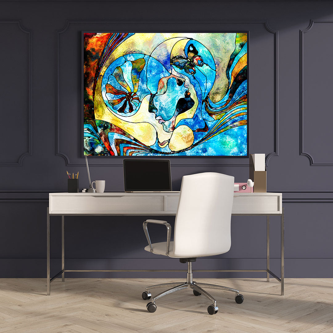 Leinwandbild - Zwei Liebende Abstrakt