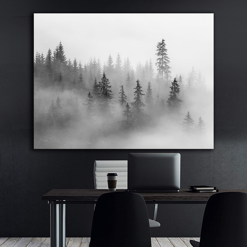 Peinture sur toile - Forêt dans la brume