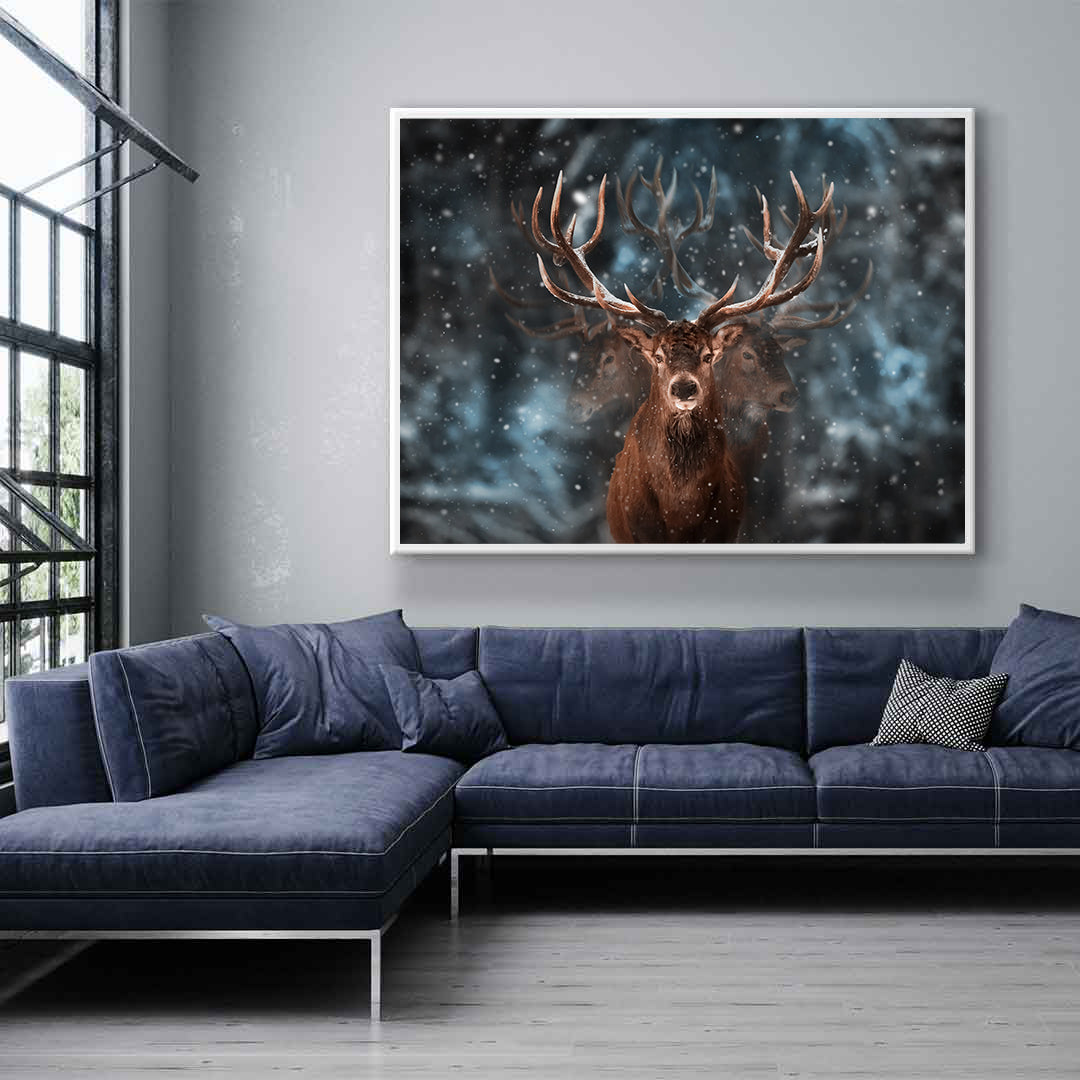 Peinture sur toile - Cerf dans la forêt