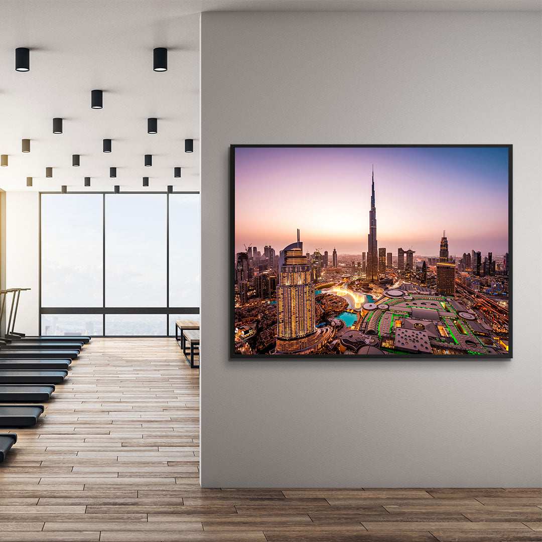 Leinwandgemälde - Dubai bei Sonnenuntergang