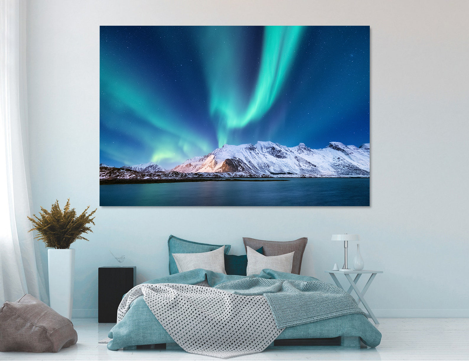 Peinture sur toile - Aurore boréale