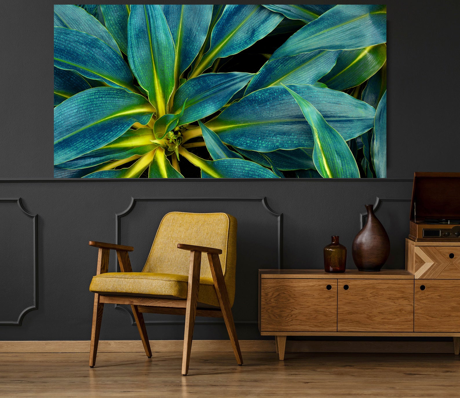 Peinture sur toile – Feuilles vertes